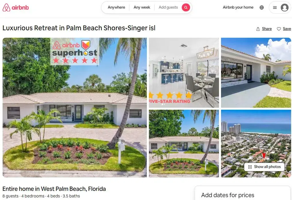 Picture of 324 Bamboo Road, Palm Beach Shores, FL 33404