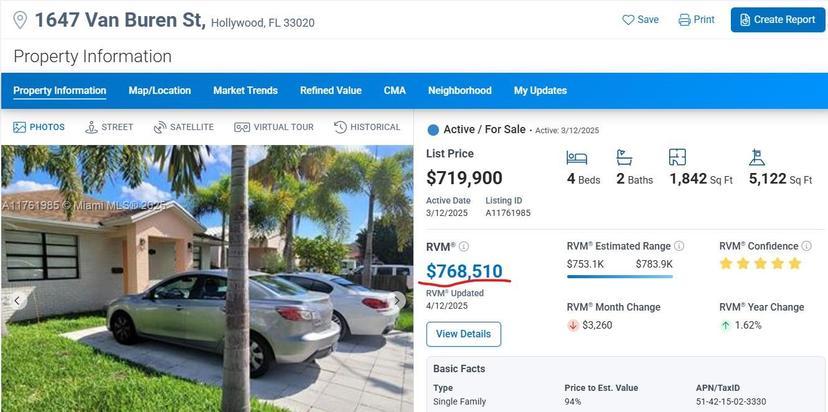 Picture of 1647 Van Buren St, Hollywood FL 33020